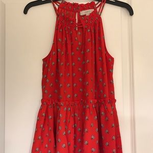 Ann Taylor Loft - Red Marigold Peplum Halter
